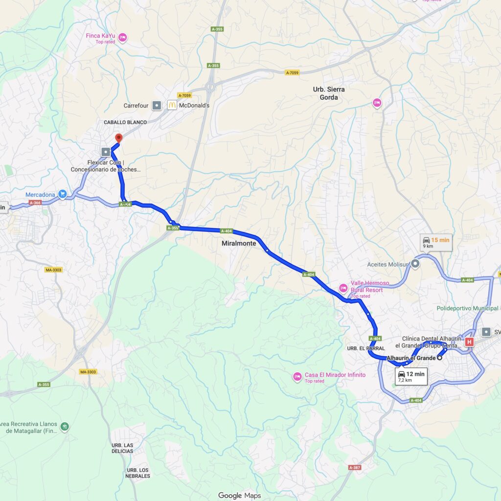 Coworking Near Alhaurín el Grande: Why Oben Coworking Is the Ideal Spot 1 Alhaurin el Grande to Oben Coworking Coin Map Coworking Near Alhaurín el Grande