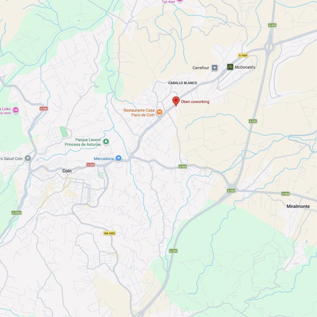 Oben Coworking in Coín Karte